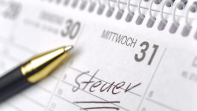 memo in calendar for tax-day in germany